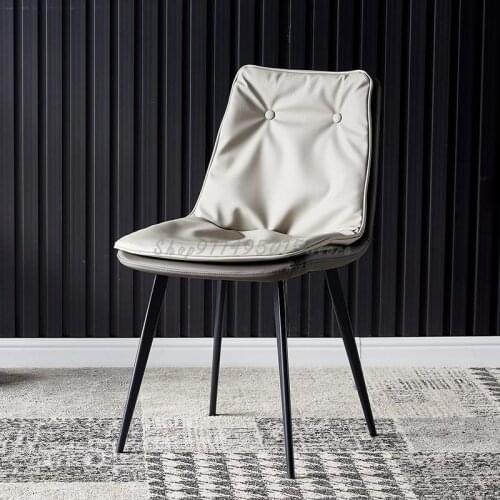 Postmodern Minimalist Nordic Dining Table Chair Light Luxury Dining Chair Net Red Chair Restaurant Leather Chair Stool Soft Bag