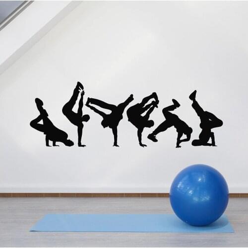 Break Dance Wall Decal Silhouette Street Dancer Dancing Room Teen Bedroom Home Decor Vinyl Window Stickers Creative Mural M254