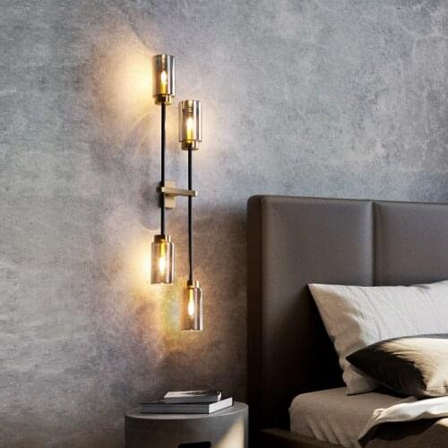 New light luxury wall lamp post modern living room TV wall lamp Hotel Villa designer all copper bedroom bedside lamp