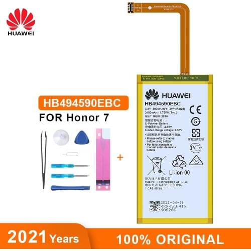 Huawei Original Battery HB494590EBC 3000mAh for Huawei Honor 7 Glory PLK-TL01H ATH-AL00 PLK-AL10 Phone Replacement Batteries