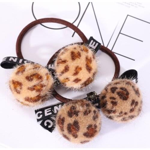 1PCS Women Leopard Hair Scrunchies Elastic Hair Bands Ties Bows Bohemia Girls Hair Accessories Women Girls Head Bands