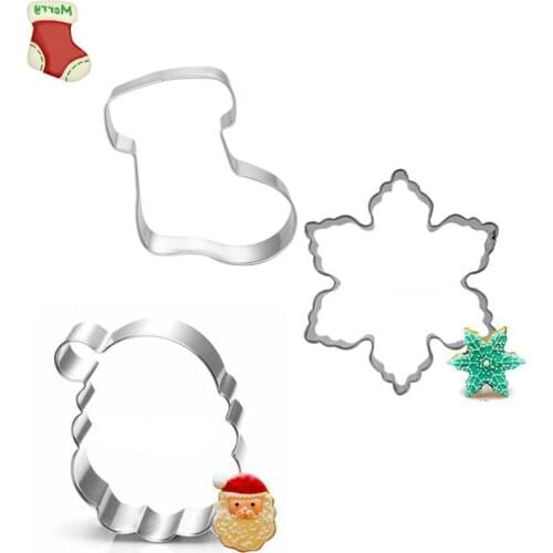 Christmas Egg Fruit Cookie Cutter Tools Christmas Bakeware Set Metal Dessert Decoration Biscuit Press Stainless Steel Fondant