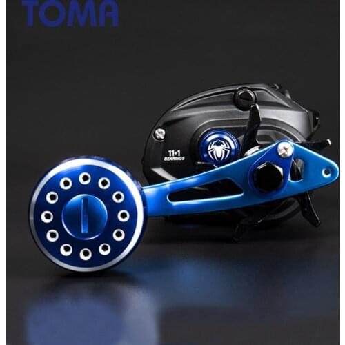 TOMA Baitcasting Reel Fishing Bait Casting 7.0:1 11+1BB Ball Bearings Carbon Fiber Drag System Metal Knob Long Handle