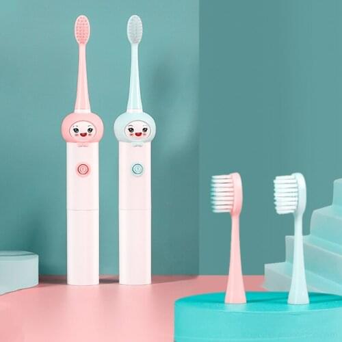 Smiley Cartoon Pattern Kids Smart Electric Toothbrush Rechargeable Baby Cute Pattern Oral Dental Flosser Ultrasonic Automatic