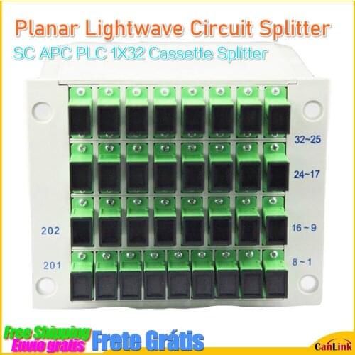 SC-APC 1x32 splitter Fiber Optical Box FTTH PLC Planar waveguide Lightwave Circuit splitter Optical Cassette Splitter Box 1*32