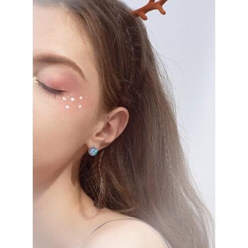 Blue crystal earring 100% 925 Sterling silver Jewelry fashion Hypoallergenic Stud earrings for women gift