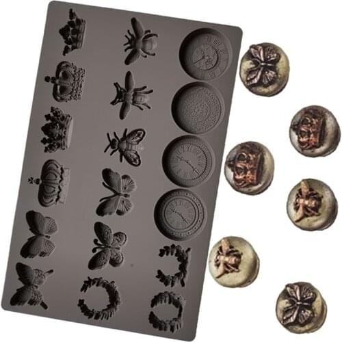Regal Crown Insects Silicone Mold Fondant Cake Decoration Mould Sugarcraft Chocolate Baking Tool For Cake Gumpaste Artwork Form