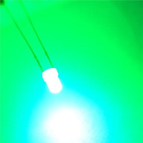 LED light-emitting diodes 3MM round fog white hair green (50pcs)