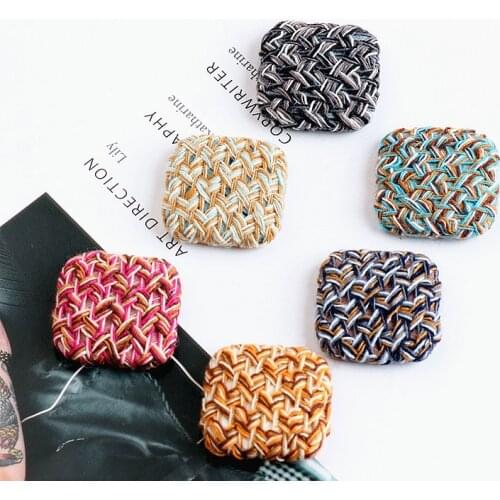 Spring style 50pcs/lot color cotton Woven geometry square shape fashion diy jewelry earring/garments accessory