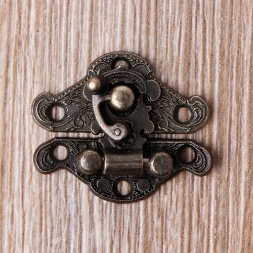 Vintage Zinc Alloy Latch Hasp Pad Chest Lock Plate For Wood Jewelry Box Cabinet