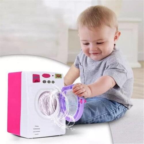Mini Home Toy Washing Machine Light Sound Auto Drain Rotating Drum