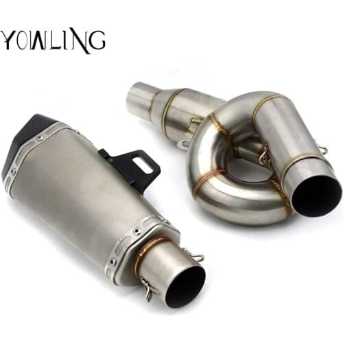 Motorcycle Z800 Exhaust System Slip On Muffler Pipe and Mid Connect Pipe Scooter Exhaust Muffler for KAWASAKI Z800 2012-2017