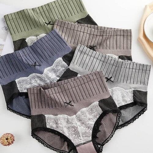 Bowknot Women Panties Sexy Lace Breathable Underpants No Trace High waist Underpants Cotton Comfort Seamless Lingerie Underwear