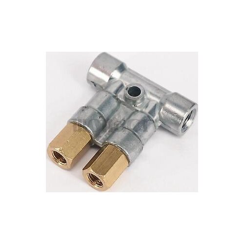2 Way Aluminum Input M10x1 Output M8x1 Lube Oil Piston Distributor Value Manifold Block for centralized lubrication system