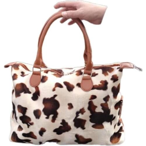 2021 Animal Print Fringe Furry Large Capacity Female Tote Bags Fashion One-Shoulder Indian style Women Tote Bags Dropship