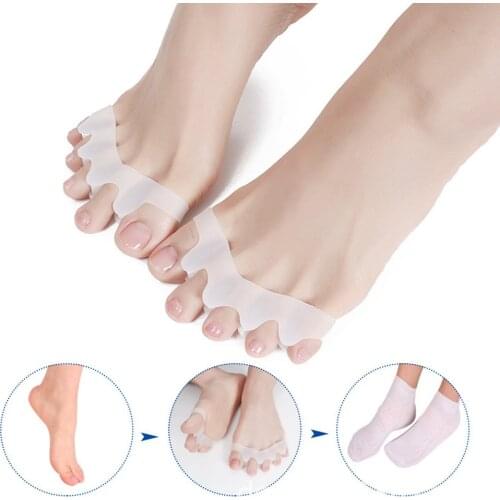 5 Holes High Elastic Toe Finger Straightener Hammer Toe Hallux Valgus Corrector Bandage Toe Separator Foot Care Bandage