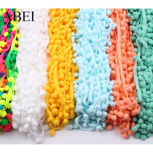 5Yards 25mm Various Lace Fabric Pompom Ball Fringe Ribbon Knitted Sewing Pom pom lace DIY Wedding Party Craft Garment Accessory