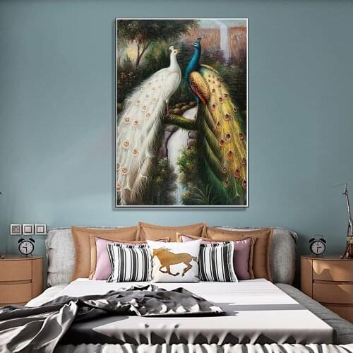 Diamond Painting Peacock Stickers Diamond Cross Stitch Bedroom Living Room Home Art Exquisite Decorative Ornaments 5D DIY