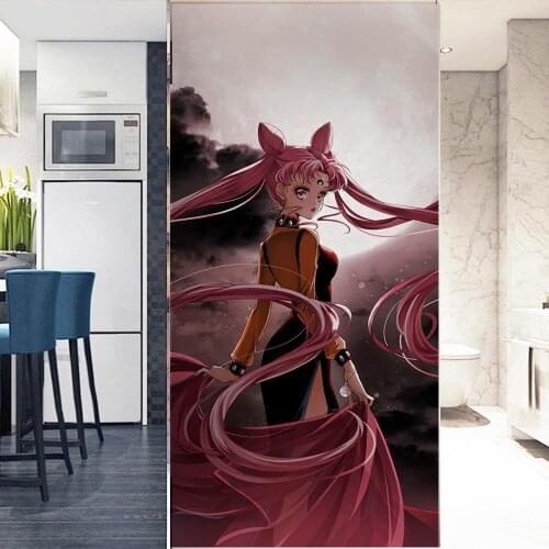 Anime Sailor Moon glue-free electrostatic glass film sticker window grille sticker toilet bathroom opaque privacy window film