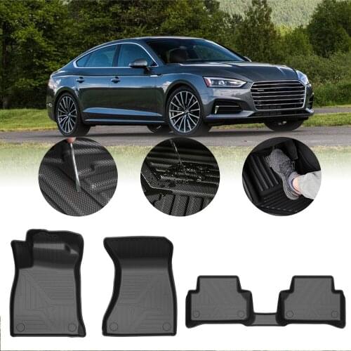 TPE Car Floor Mats For Audi A5 Sportback 2018-2019 Waterproof Dustproof Rubber Foot Pad Auto Floor Liner Custom Fit Accessories