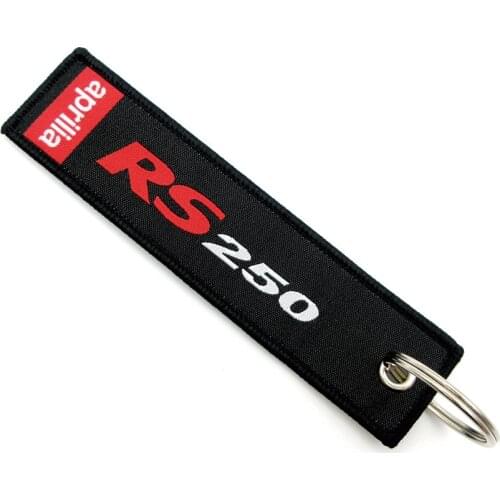 Motorcycle Embroidered Keyrings Motor Keychain Embroidery Key Holder Chain Collection Keychains For Aprilia RS250 R S 250 Racing