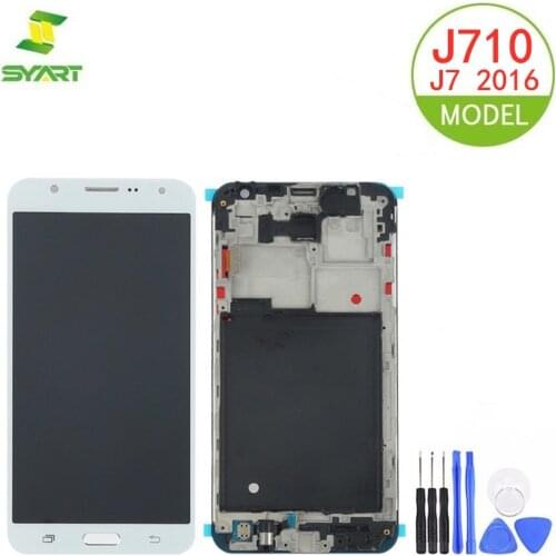 For Samsung Galaxy J7 2016 AMOLED Display Touch Screen With Frame For Samsung J710 J710F J710FN J710M J710Y 5.5" OLED Screen