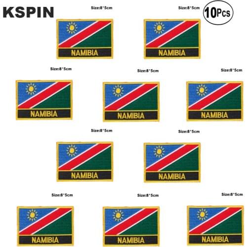 Namibia Flag Embroidery Patches Iron on Saw on Transfer patches Sewing Applications for Clothes in Home&Garden