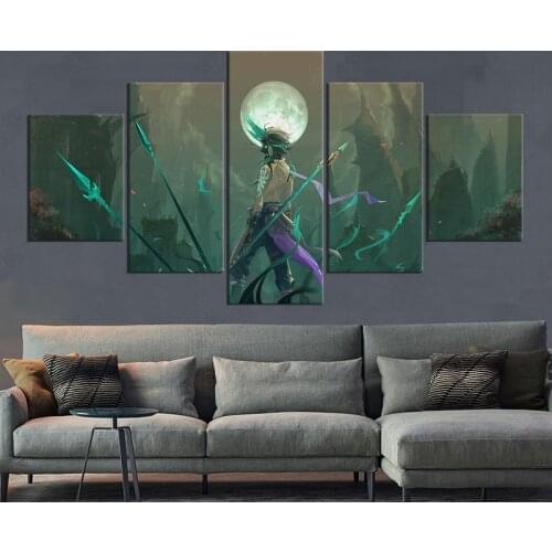 Genshin Impact Xiao Game Theme Oil Painting Canvas Background for Boys Unframed