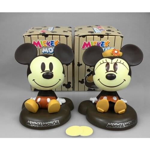 Mickey Minnie Mouse Toys Bobble Head Winnie The Pooh Pvc Model Shaking Head Doll Car Decor Decoration Toy For Kids Birthday Gift