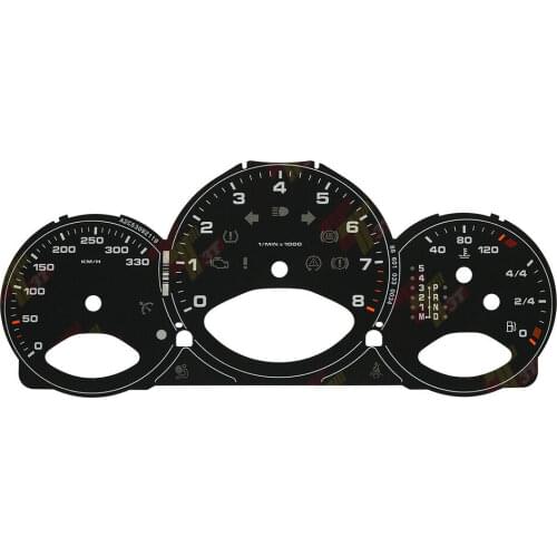 Gauge face For Porsche 987.2 Boxster 987 C2 Cayman Instrument Cluster 330KM/H