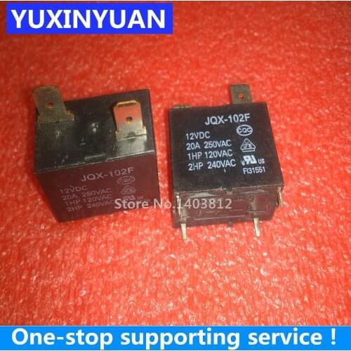 JQX-102F-12VDC 20A250VAC 2pcs/lot