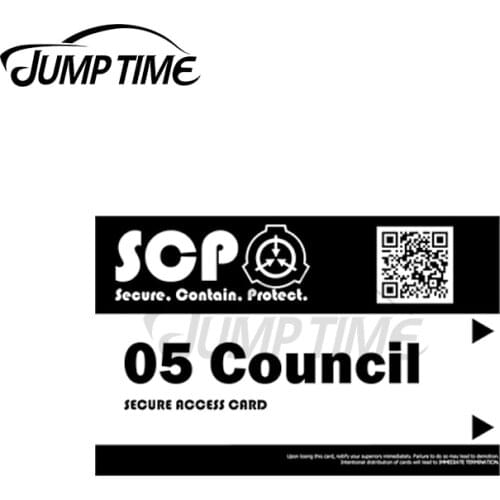 JumpTime 13 x 5.3cm For SCP 05 Keycard Decal Windshield Refrigerator Funny Car Stickers Laotop Motorcycle Decoration
