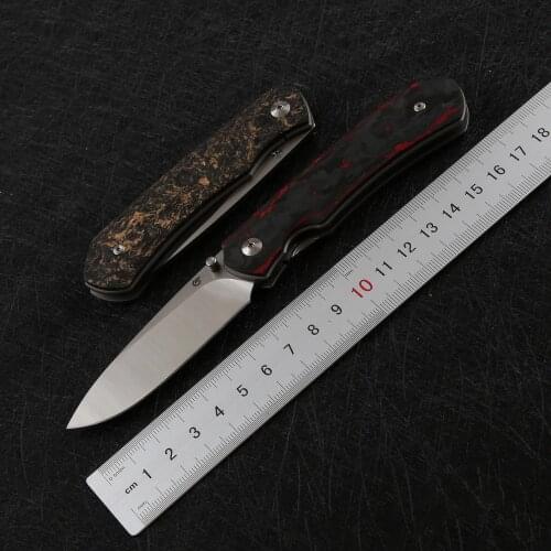 Maple Leaf Forest Zero Breakthrough M390 Blade Titanium Alloy+CF Handle Camping Cutter Pocket Outdoor Survival Knive EDC Tools