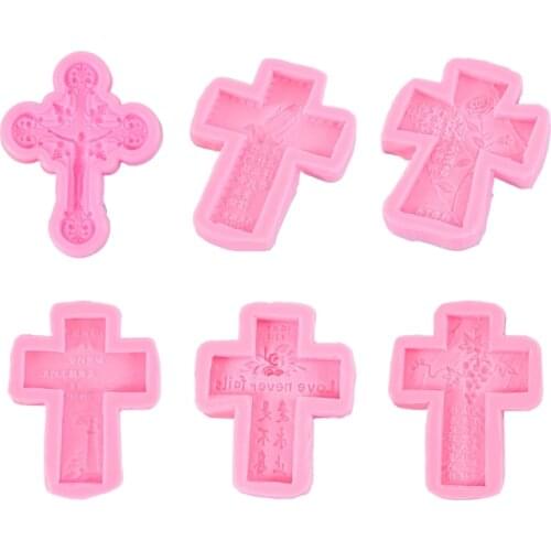 Cross Shape Keychain Epoxy Resin Mold Jewelry Pendant Necklace Silicone Mould