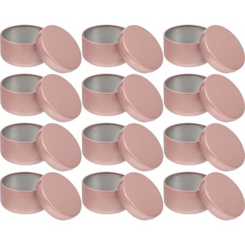 12pcs Round Metal Candle Tins Candle Container Empty Storage Box For DIY Candle Making Jars Skin Care Cosmetic Beauty Samples