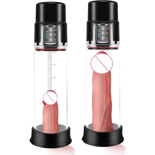 Male Rechargeable Automatic Penis Vacuum Pump with 4 Suction Intensities for Stronger Bigger Erections