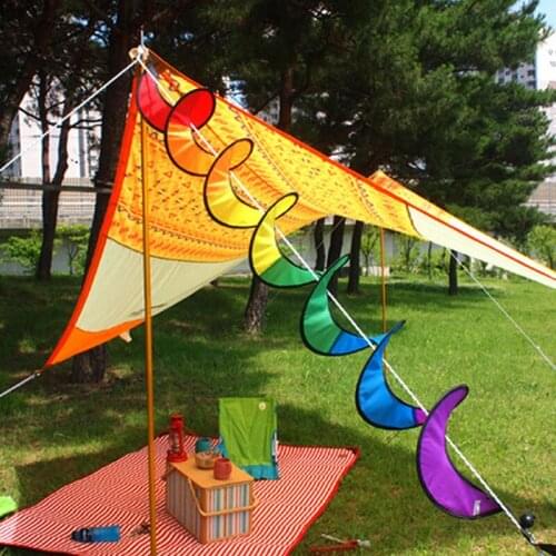 Camping Tent Foldable Rainbow Spiral Windmill Wind Spinner Home Garden Decor F3ME
