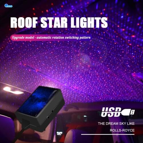 USB Car Roof Star Light Interior Starry Sky Light Projector LED Decorative Atmosphere Light adjustable Multi Modes Ambient Lamp