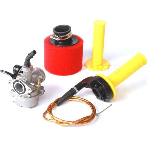 PZ19 19mm Carburetor Air Filter Throttle Grip For ATV Quad Dirt Pit Trail Motor Bike Go Kart 50cc 70cc 90cc 110cc 125cc