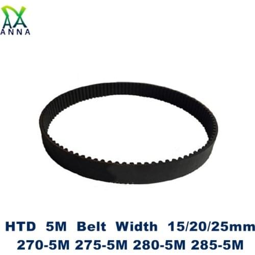 HTD 5M Timing belt C=270/275/280/285 width 15/20/25mm Teeth 54 55 56 57 HTD5M synchronous Belt 270-5M 275-5M 280-5M 285-5M