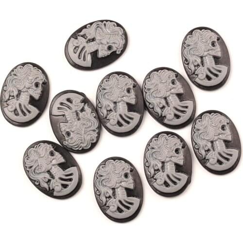 20pcs 25x18mm Skull Resin Flatback Cabochon Jewelry Findings Scrapbooking For Jewelry Making Supplies & Accessories For Pendants
