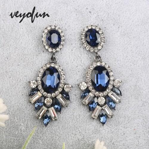 Veyofun Vintage ZA Crystal Drop Earrings Cute Dangle Earrings Fashion Jewelry for Women Gift