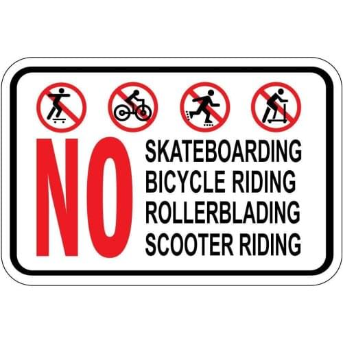 XIAODUO Duoduo No Skateboarding Bike Riding Rollerblading Scooter Retro Vintage Country Tin Sign Bar Cafe Art Bar Decoration
