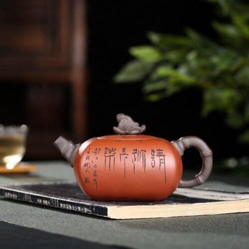 Yixing Zisha Teapot Famous Artisans Hand-made Quartet Blessing Zisha Teapot Tea Set Gift Box Investment Agent