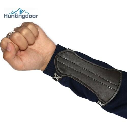 Archery Cowhide Arm Guard Protection Forearm Safe for Bow Outdoor Hunting Shooting Sports Training Accessories