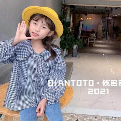 2021 korean style girls shirt blouse fashion autumn full sleeve girls blouse kids clothes 4-10 years d