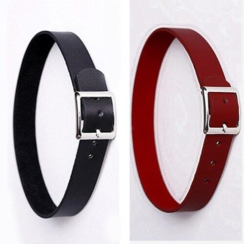 Women Punk Faux Leather Choker Chain Collar Necklace Spike Rivet Buckle Bracelet