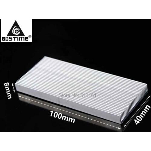 1 Pieces DIY Aluminum Heat sink 100mm x 40mm x 8mm Heatsink Cooling Cooler Radiator for LED 100x40x8mm