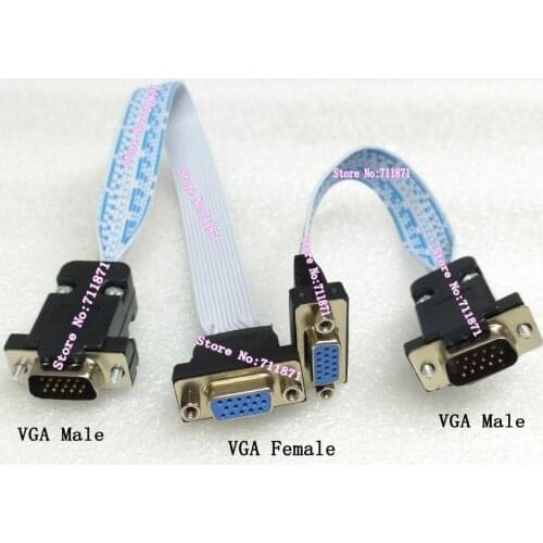 20cm 30cm Male to Female D-Sub VGA extension cable Line Male Female VGA extension cord 15Pin HDB15 D-Sub extend wire cable Line
