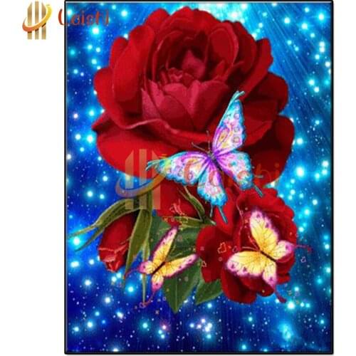 5d diamond painting Roses and Butterflies full square drill round diamond mosaic animal DIY rhinestone painting home decoration